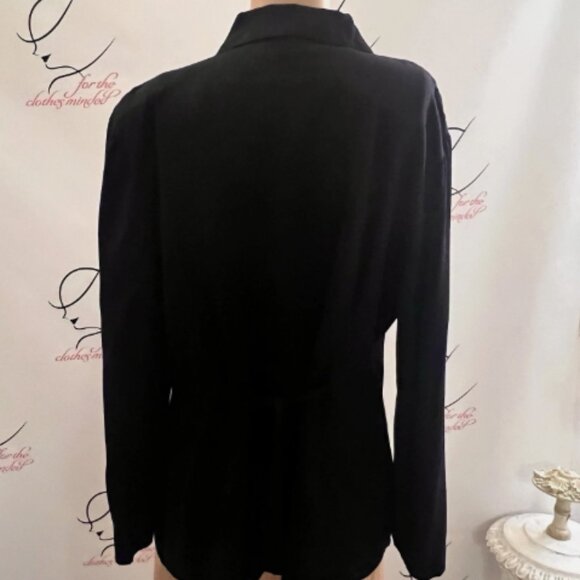 Sha Sha. Size Large Shacket. Black Comfy Unlined Whimsigoth. Tie Back. B122 - Picture 4 of 6